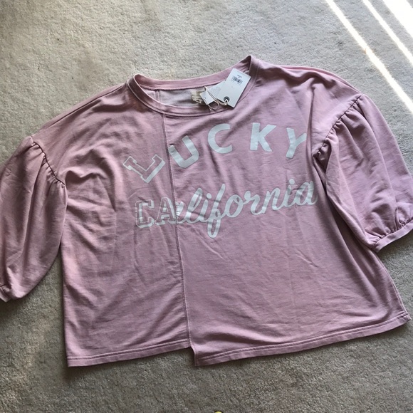 LAST 1 👚3X HP👚NWT Lucky Brand spliced sweatshirt - Picture 7 of 7